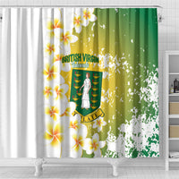 British Virgin Islands Day Shower Curtain Vigilate Plumeria Alba Coat Of Arms
