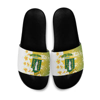 British Virgin Islands Day Slide Sandals Vigilate Plumeria Alba Coat Of Arms