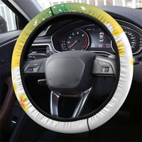 British Virgin Islands Day Steering Wheel Cover Vigilate Plumeria Alba Coat Of Arms