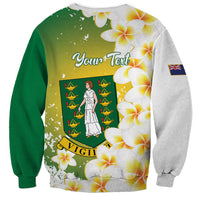 British Virgin Islands Day Personalised Sweatshirt Vigilate Plumeria Alba Coat Of Arms