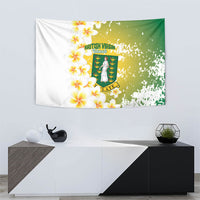British Virgin Islands Day Tapestry Vigilate Plumeria Alba Coat Of Arms