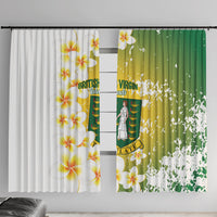 British Virgin Islands Day Window Curtain Vigilate Plumeria Alba Coat Of Arms