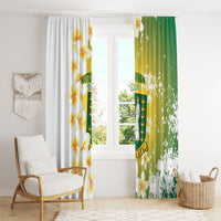 British Virgin Islands Day Window Curtain Vigilate Plumeria Alba Coat Of Arms