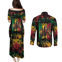 Jamaica Reggae Festival Couples Matching Puletasi and Long Sleeve Button Shirt One Love Rastafari Culture - Wonder Print Shop