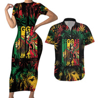 Jamaica Reggae Festival Couples Matching Short Sleeve Bodycon Dress and Hawaiian Shirt One Love Rastafari Culture - Wonder Print Shop