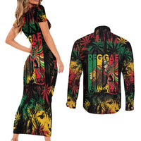 Jamaica Reggae Festival Couples Matching Short Sleeve Bodycon Dress and Long Sleeve Button Shirt One Love Rastafari Culture - Wonder Print Shop