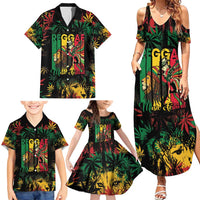 Jamaica Reggae Festival Family Matching Summer Maxi Dress and Hawaiian Shirt One Love Rastafari Culture - Wonder Print Shop