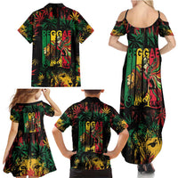 Jamaica Reggae Festival Family Matching Summer Maxi Dress and Hawaiian Shirt One Love Rastafari Culture - Wonder Print Shop