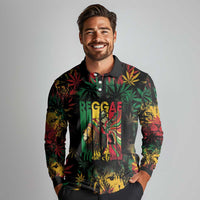 Jamaica Reggae Festival Long Sleeve Polo Shirt One Love Rastafari Culture - Wonder Print Shop