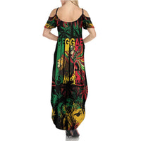 Jamaica Reggae Festival Summer Maxi Dress One Love Rastafari Culture - Wonder Print Shop