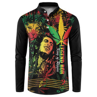 King Of Reggae Legend Bob Button Sweatshirt Rasta Cannabis - Wonder Print Shop