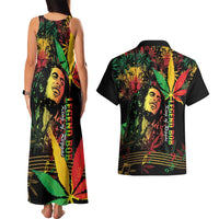 King Of Reggae Legend Bob Couples Matching Tank Maxi Dress and Hawaiian Shirt Rasta Cannabis - Wonder Print Shop