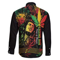 King Of Reggae Legend Bob Family Matching Long Sleeve Bodycon Dress and Hawaiian Shirt Rasta Cannabis - Wonder Print Shop