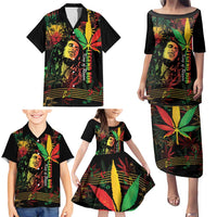 King Of Reggae Legend Bob Family Matching Puletasi and Hawaiian Shirt Rasta Cannabis - Wonder Print Shop