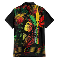 King Of Reggae Legend Bob Family Matching Short Sleeve Bodycon Dress and Hawaiian Shirt Rasta Cannabis - Wonder Print Shop