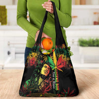 King Of Reggae Legend Bob Grocery Bag Rasta Cannabis - Wonder Print Shop