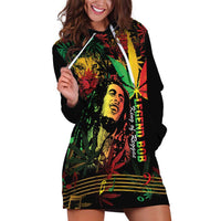 King Of Reggae Legend Bob Hoodie Dress Rasta Cannabis - Wonder Print Shop