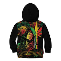 King Of Reggae Legend Bob Kid Hoodie Rasta Cannabis - Wonder Print Shop