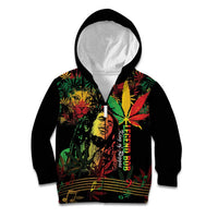 King Of Reggae Legend Bob Kid Hoodie Rasta Cannabis - Wonder Print Shop