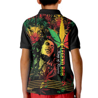King Of Reggae Legend Bob Kid Polo Shirt Rasta Cannabis - Wonder Print Shop