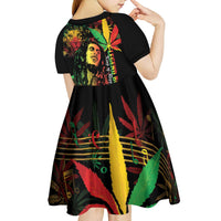 King Of Reggae Legend Bob Kid Short Sleeve Dress Rasta Cannabis - Wonder Print Shop