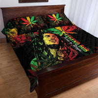 King Of Reggae Legend Bob Quilt Bed Set Rasta Cannabis - Wonder Print Shop