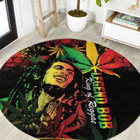 King Of Reggae Legend Bob Round Carpet Rasta Cannabis - Wonder Print Shop