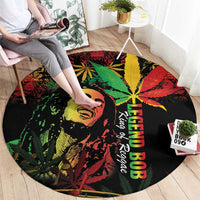 King Of Reggae Legend Bob Round Carpet Rasta Cannabis - Wonder Print Shop