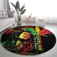 King Of Reggae Legend Bob Round Carpet Rasta Cannabis - Wonder Print Shop