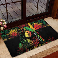 King Of Reggae Legend Bob Rubber Doormat Rasta Cannabis - Wonder Print Shop