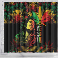 King Of Reggae Legend Bob Shower Curtain Rasta Cannabis - Wonder Print Shop