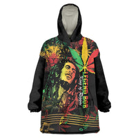 King Of Reggae Legend Bob Wearable Blanket Hoodie Rasta Cannabis - Wonder Print Shop