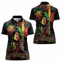 King Of Reggae Legend Bob Women Polo Shirt Rasta Cannabis - Wonder Print Shop