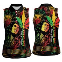 King Of Reggae Legend Bob Women Sleeveless Polo Shirt Rasta Cannabis - Wonder Print Shop