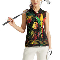 King Of Reggae Legend Bob Women Sleeveless Polo Shirt Rasta Cannabis - Wonder Print Shop