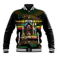 Jamaica Reggae Legend Tosh Baseball Jacket Cannabis Pattern - Wonder Print Shop