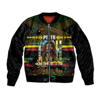Jamaica Reggae Legend Tosh Bomber Jacket Cannabis Pattern - Wonder Print Shop
