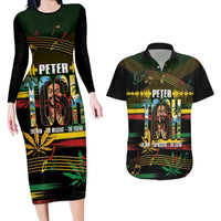 Jamaica Reggae Legend Tosh Couples Matching Long Sleeve Bodycon Dress and Hawaiian Shirt Cannabis Pattern - Wonder Print Shop