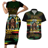 Jamaica Reggae Legend Tosh Couples Matching Short Sleeve Bodycon Dress and Hawaiian Shirt Cannabis Pattern - Wonder Print Shop
