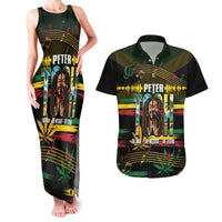 Jamaica Reggae Legend Tosh Couples Matching Tank Maxi Dress and Hawaiian Shirt Cannabis Pattern - Wonder Print Shop