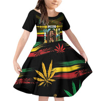 Jamaica Reggae Legend Tosh Family Matching Off Shoulder Short Dress and Hawaiian Shirt Cannabis Pattern - Wonder Print Shop