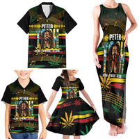 Jamaica Reggae Legend Tosh Family Matching Tank Maxi Dress and Hawaiian Shirt Cannabis Pattern - Wonder Print Shop