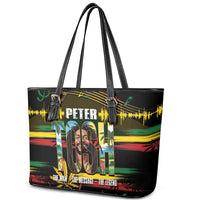 Jamaica Reggae Legend Tosh Leather Tote Bag Cannabis Pattern - Wonder Print Shop