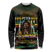 Jamaica Reggae Legend Tosh Long Sleeve Shirt Cannabis Pattern - Wonder Print Shop