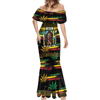 Jamaica Reggae Legend Tosh Mermaid Dress Cannabis Pattern - Wonder Print Shop