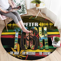 Jamaica Reggae Legend Tosh Round Carpet Cannabis Pattern - Wonder Print Shop