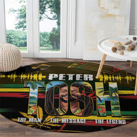 Jamaica Reggae Legend Tosh Round Carpet Cannabis Pattern - Wonder Print Shop