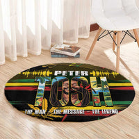 Jamaica Reggae Legend Tosh Round Carpet Cannabis Pattern - Wonder Print Shop
