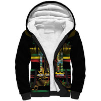 Jamaica Reggae Legend Tosh Sherpa Hoodie Cannabis Pattern - Wonder Print Shop