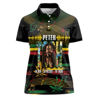 Jamaica Reggae Legend Tosh Women Polo Shirt Cannabis Pattern - Wonder Print Shop
